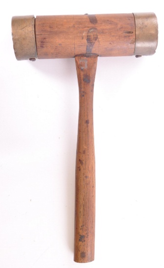 Antique Wood and Brass Mallet