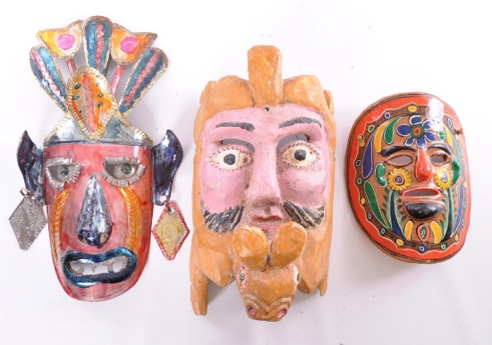 Group of 3 Tribal Wall Hanging Masks