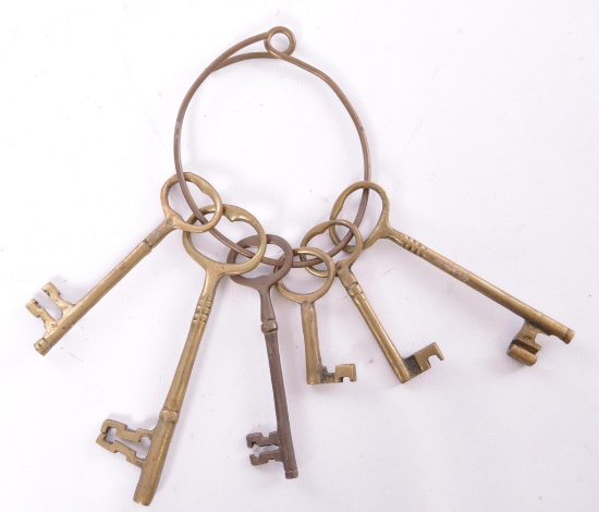 Ring of Vintage Brass Keys