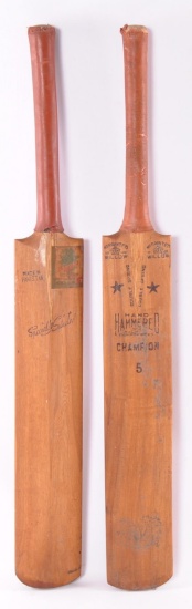 Group of 2 Antique Seasoned Willow Champion #5 Cricket Bats