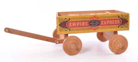Vintage Empire Express Wood Toy Wagon with Blocks