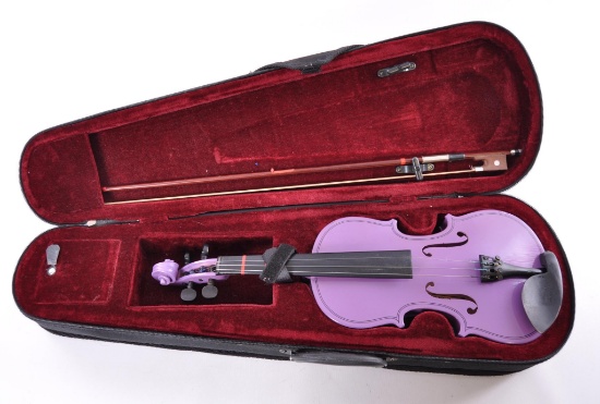 D'Luca Student Series Purple Violin with Case