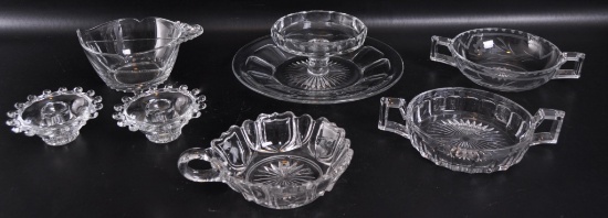 Group of 7 Antique Heisey Glass Items