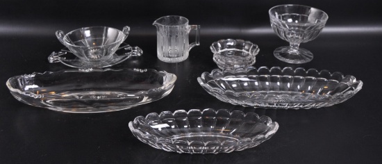 Group of 8 Antique Heisey Glass Items