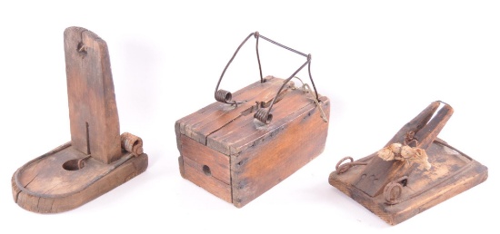 Group of 3 Antique Primitive Mouse Traps