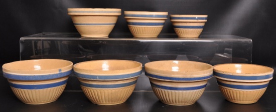 Group of 7 Antique Stoneware Bowls