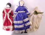 Group of 3 Antique China Head Dolls