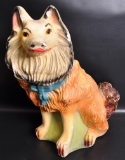 Vintage Plaster Dog Statue