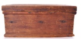 Antique Pine Tool Box with Ornate Cast Iron Handles