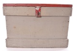 Antique Grey Wood Tool Box with Handles