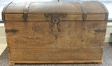 Antique Oak Dome Top Chest with Cast Iron Handles