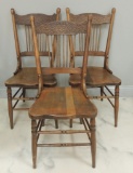 Group of 3 Antique Ash Chairs
