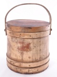 Antique Primitive Firkin/Sugar Bucket with Lid