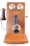 Antique Western Electric Oak Wall Mounted Telephone