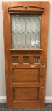 Vintage Wood and Leaded Glass Door