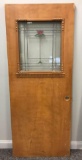 Vintage Wood and Stained Leaded Glass Door