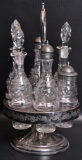 Antique Etched Glass Cruet/Castor Set