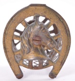 Antique Good Luck Horseshoe Coin Bank