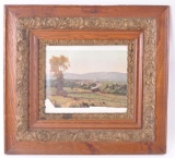 Antique Victorian Oak and Gilded Frame with 