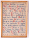 Antique Cross Stitched Prayer Sampler