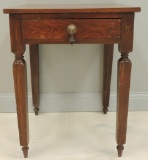 Antique Walnut Single Drawer Side Table Tear Drop Pull