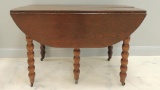 Antique Pine Drop Leaf Table with Turned Legs