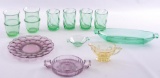 Group of 11 Heisey Colored Glass Items