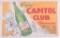 Vintage Capitol Club Beverages Advertising Cardboard Sign