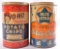 Group of 2 Vintage Blue Star and Yo Ho Potato Chips Advertising Tins
