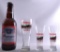 Group of 4 Budweiser Advertising Glasses and Bottle