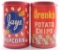 Group of 2 Vintage Jays Popcorn and Drenk's Chips Advertising Tins