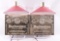 Pair of Vintage Budweiser Light Up Advertising Wall Hanging Lamps