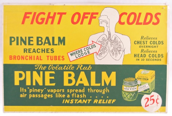 Vintage Pine Balm Cardboard Advertising Sign