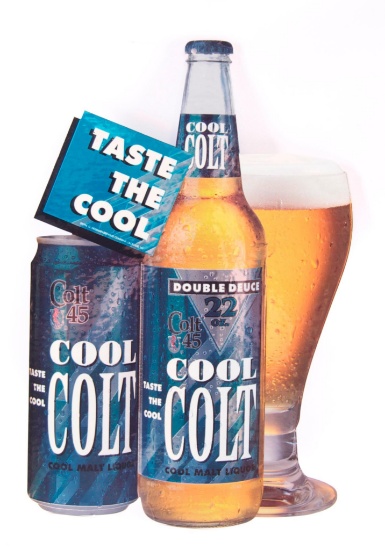 Vintage Colt 45 "Cool Colt" Double Sided Advertising Malt Liquor Sign
