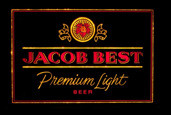 Vintage Jacob Best Light Up Advertising Beer Sign/Mirror