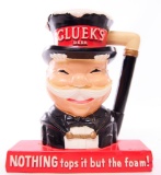 Antique Gluek's Beer Advertising Plaster Statue