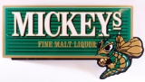 Mickeys Fine Malt Liquor Embossed Advertising Metal Sign