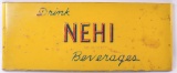 Vintage Drink Nehi Beverages Embossed Advertising Metal Cut Out Sign