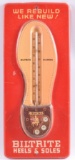 Vintage Biltrite Heels & Soles Advertising Metal Thermometer