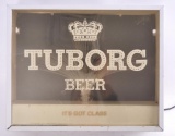 Vintage Tuborg Beer Light Up Advertising Fiber Optic Sign