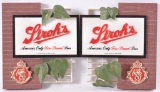 Pair of Vintage Stroh's Advertising Plastic Beer Signs