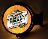 MGD and MGD Light Advertising Light Up Rotating Pub Sign Sealed in Original Box