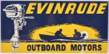 Evinrude Outboard Boat Motors Embossed Advertising Metal Sign