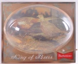 Vintage Budweiser Convex Pheasants Light Up Advertising Beer Sign