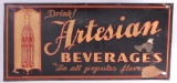 Vintage Artesian Beverages Advertising Cardboard Sign