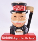 Vintage Gluek's Advertising Back Bar Chalk Statue