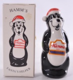 1995 Hamm's Black Bear Santa's Helper Limited Edition Miniature Bottle with Original Box
