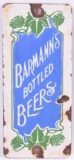 Vintage Barmann's Bottled Beer Advertising Porcelain Sign