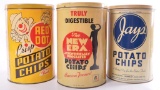 Group of 3 Vintage Advertising Potato Chips Advertising Tins