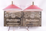 Pair of Vintage Budweiser Light Up Advertising Wall Hanging Lamps